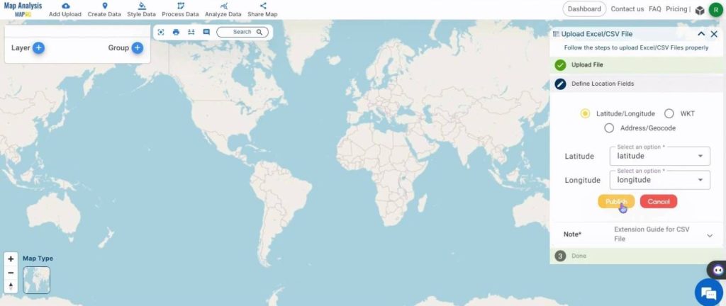 Publish the file - Create a Map to Analyze Earthquake Data