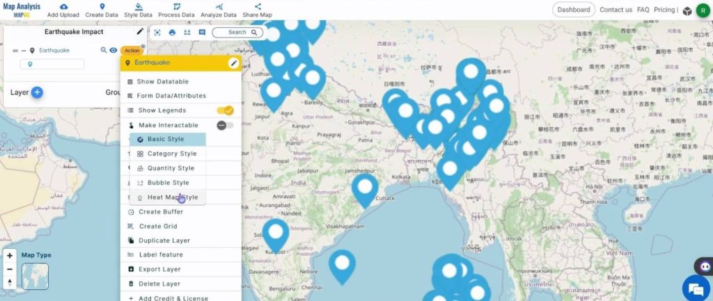 Heat Map Style - Create a Map to Analyze Earthquake Data