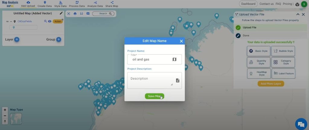 Save and Rename Project- Identifying Settlements and Water Resources Near Oil and Gas Fields with MAPOG Map Analysis Tool