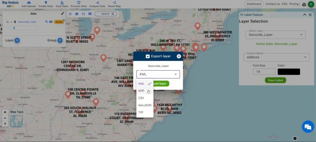 Export Geocoded Data