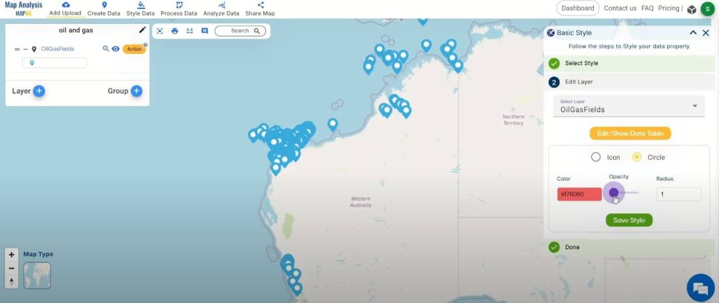 Basic style editing - Identifying Settlements and Water Resources Near Oil and Gas Fields with MAPOG Map Analysis Tool