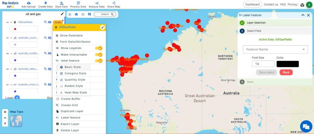 Label Key Points for Comprehension - Identifying Settlements and Water Resources Near Oil and Gas Fields with MAPOG Map Analysis Tool