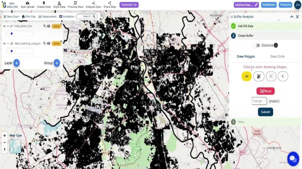 Buffer Analysis Tool - Mapping and Addressing Flood Risks Along Rivers