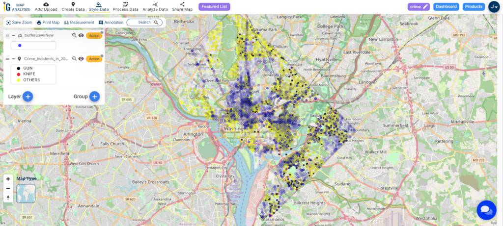 Buffer Zones -Crime Data Mapping: Finding Patterns and Trends