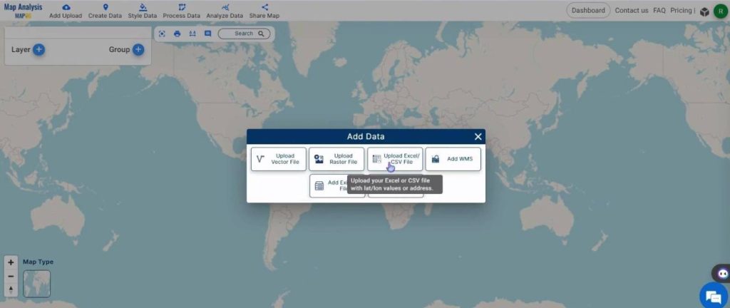 UploadExcel/CSV - Create a Map to Analyze Earthquake Data