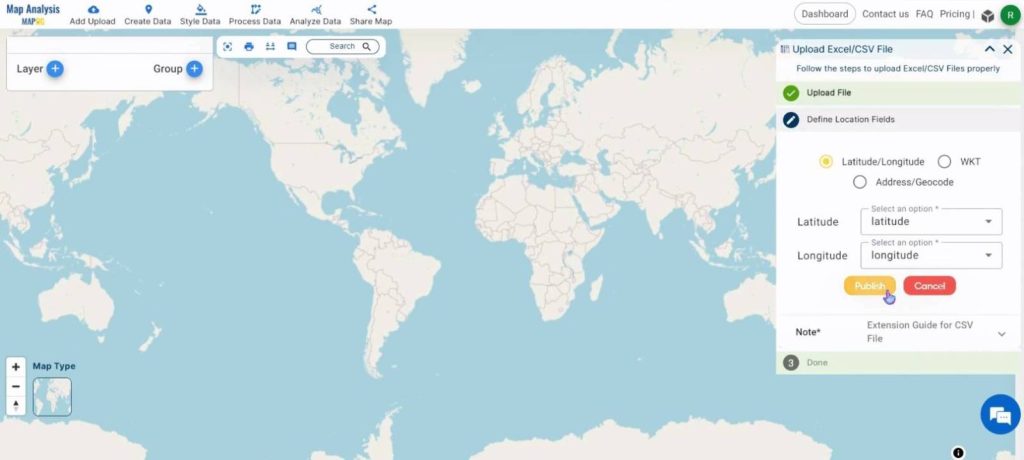 Create a Map to Visualise Earthquake Data Without Constraints