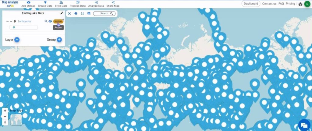 Create a Map to Visualise Earthquake Data Without Constraints