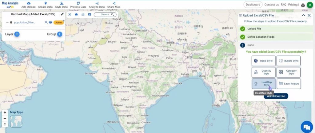 Create a Map to Visualize Population Dynamics using Heat Maps