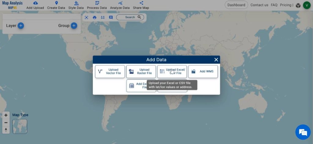 Select upload excel/CSV file