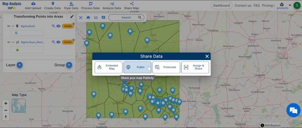 Point to Polygon: Transforming Points into Areas: share the map