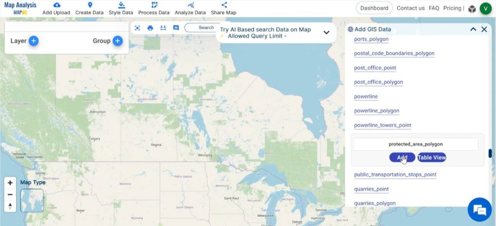 Add protected areas polygon