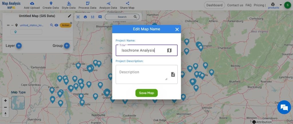 Isochrone Analysis: Mapping Travel Times: name the map