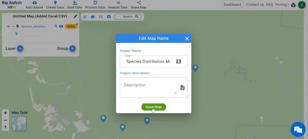 Save map for Mapping Species Distribution