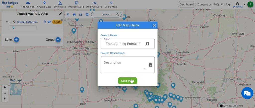 Point to Polygon: Transforming Points into Areas: Name the map