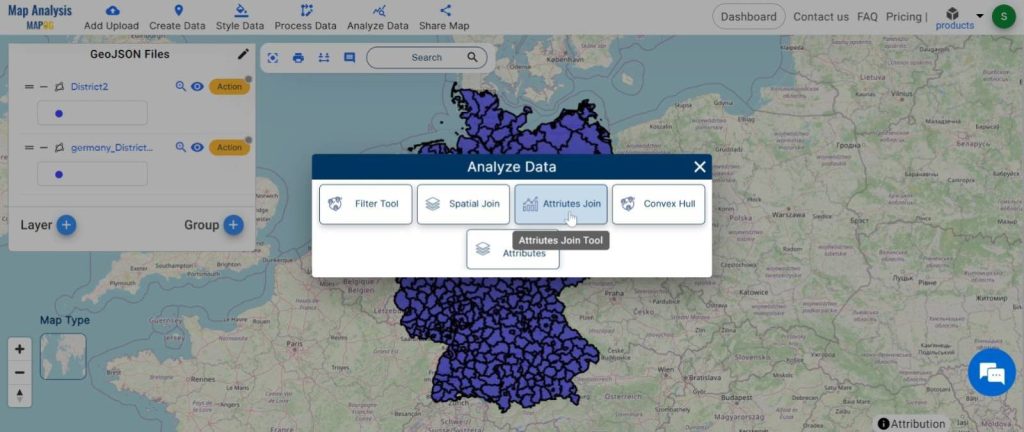 Joining data to GeoJSON File: attribute join tool