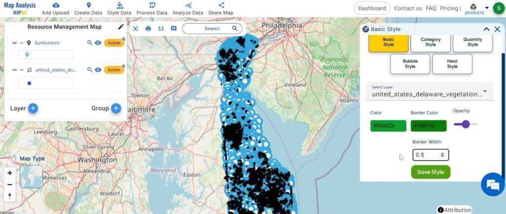 GIS Proximity Analysis for Resource Management: Set the colour