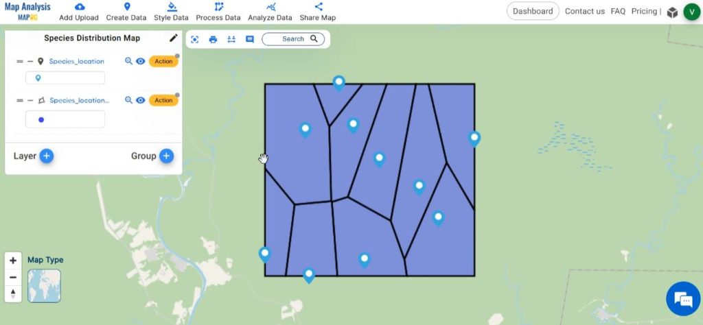 result of Mapping Species Distribution