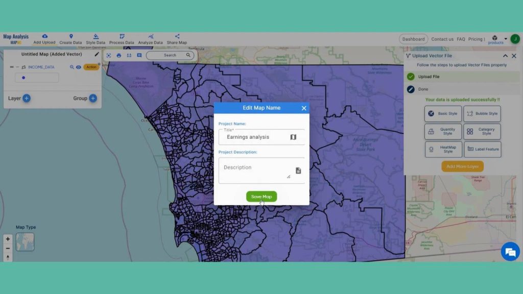 Easy Income Analysis Using Thematic Maps for County-Wise Insights