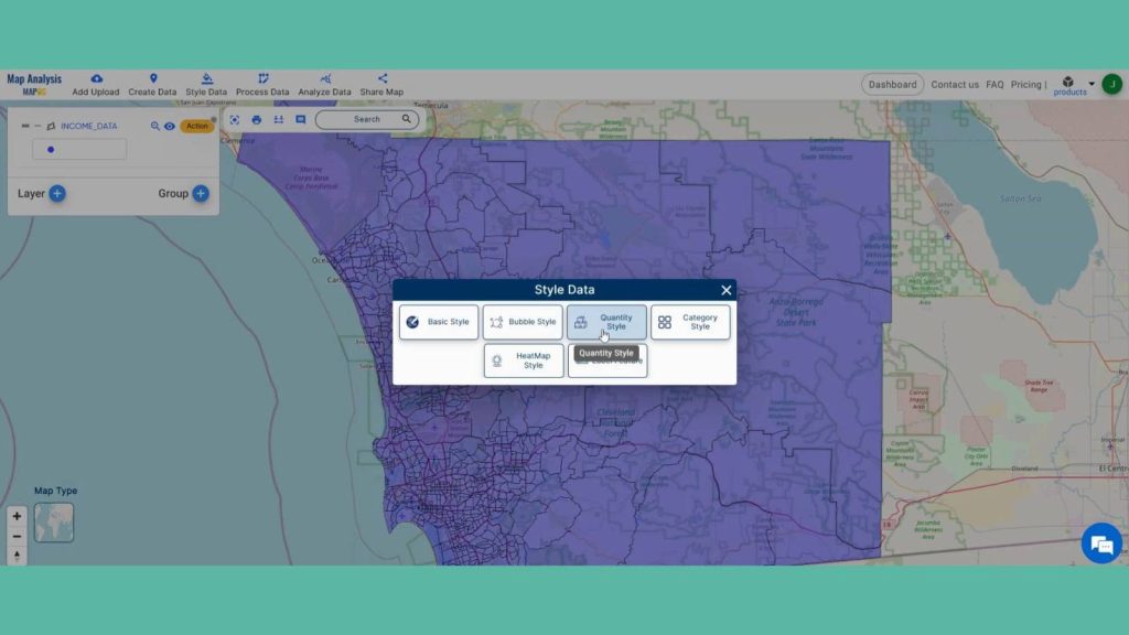 Simple Income Analysis with County-Wise Insights Using Thematic Maps
