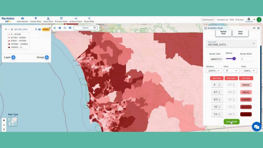 Easy Income Analysis Using Thematic Maps for County-Wise Insights