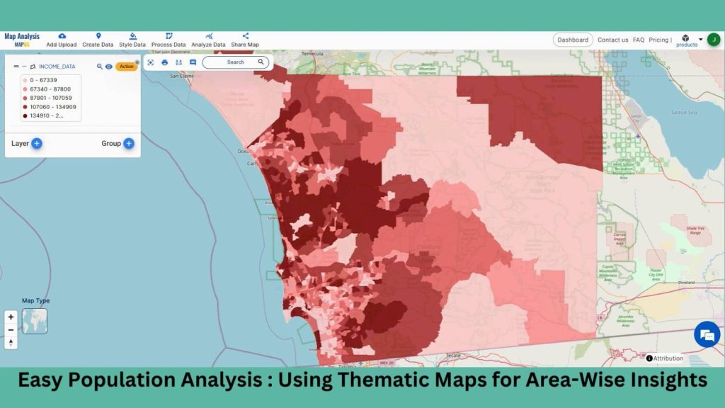 Simple Income Analysis with County-Wise Insights Using Thematic Maps
