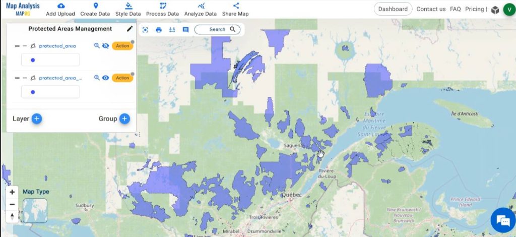 Final map for Protected areas management