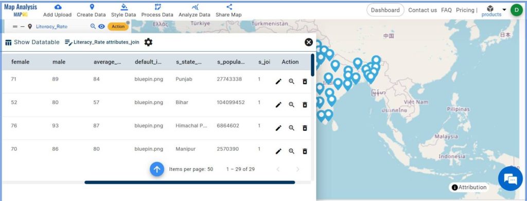 Integrating Population and Literacy Data Through Attribute Join