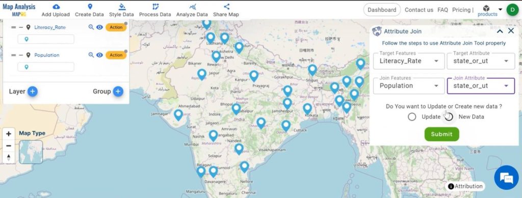 Integrating Population and Literacy Data Through Attribute Join