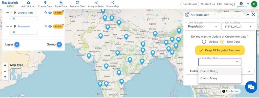 Integrating Population and Literacy Data Through Attribute Join