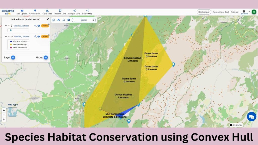 Coverage Area Using Convex Hull for Every Species