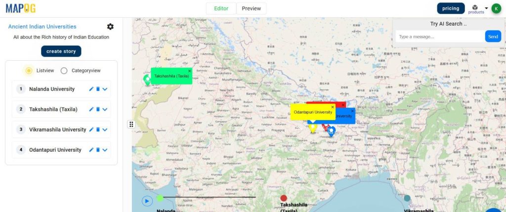 Story Maps - Ancient Indian Universities