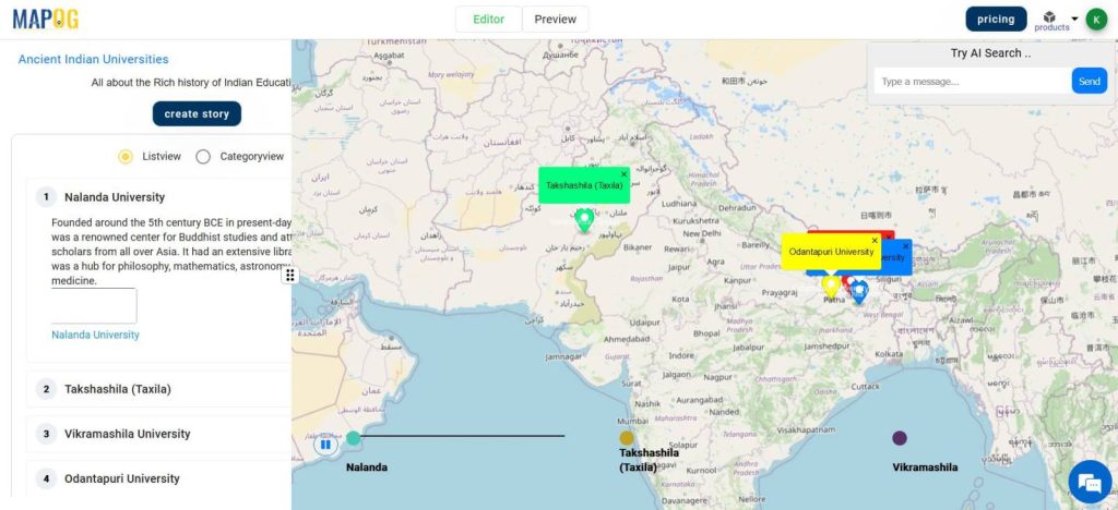 Story Maps - Ancient Indian Universities