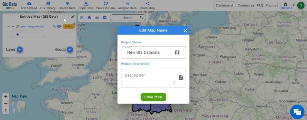 How to create a New GIS Datasets from another datasets: name the title