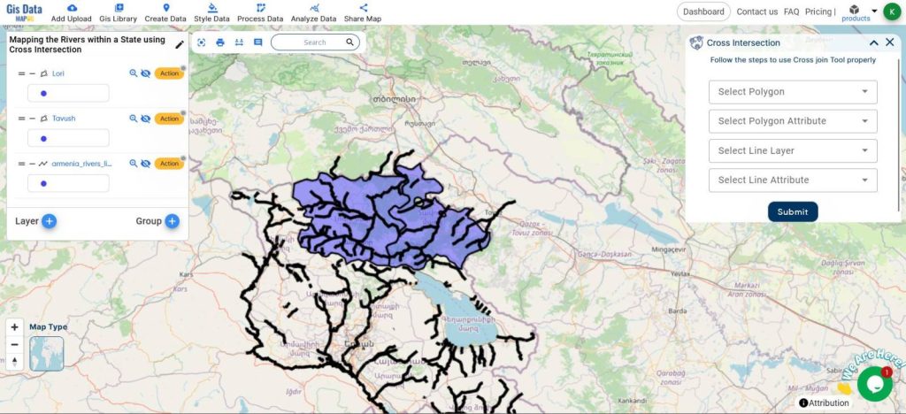 Mapping Rivers : Cross Intersection