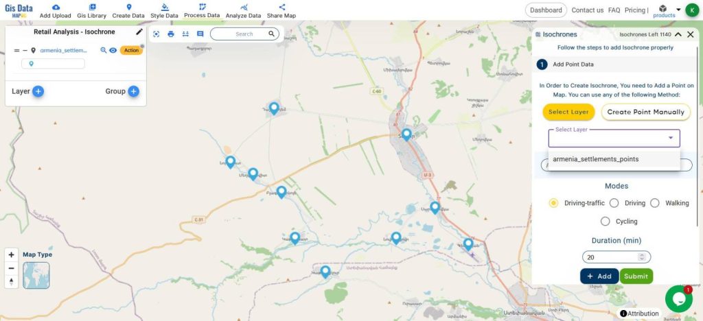 Retail Shop Analysis - Isochrones