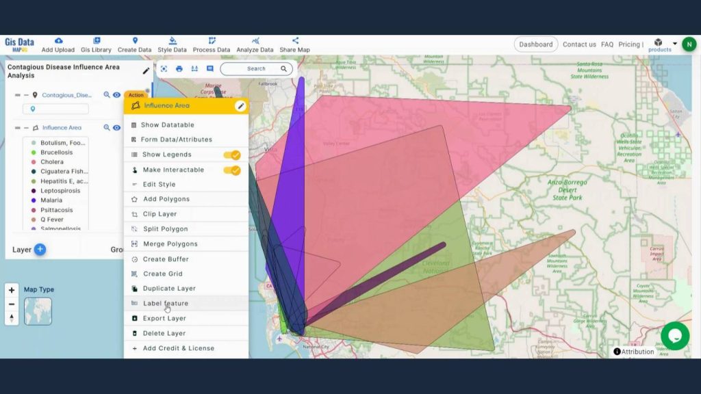 Contagious Disease Influence Area Analysis Using Convex Hull