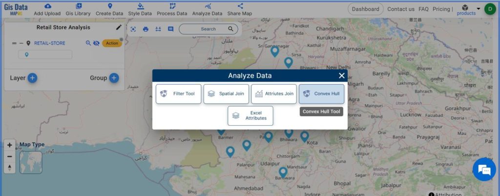 Spatial Retail Store Analysis with Convex Hull