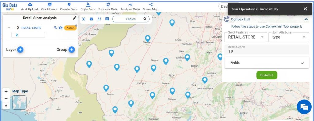 Spatial Retail Store Analysis with Convex Hull