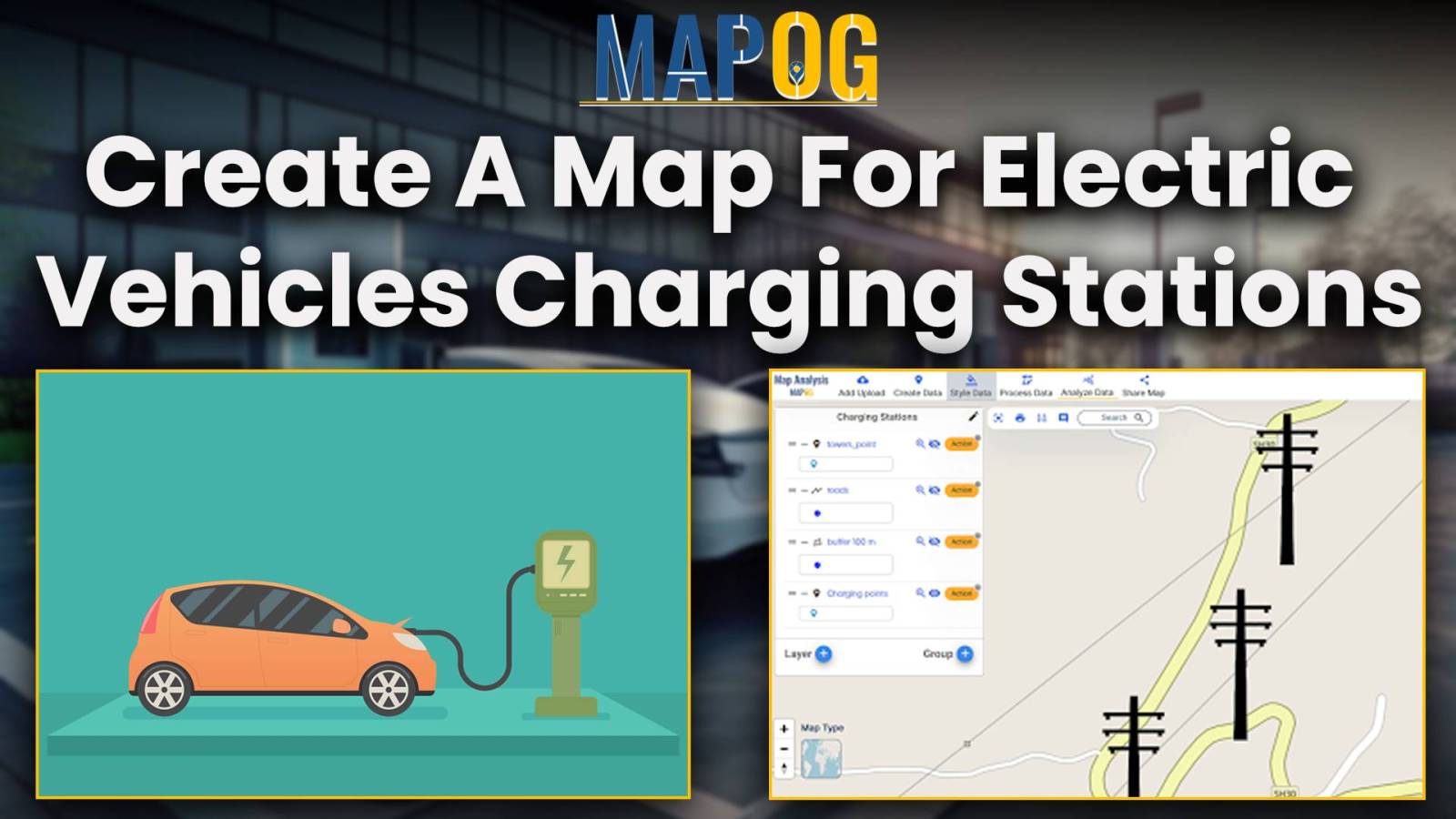 Create a Map for Electric Vehicles Charging Stations