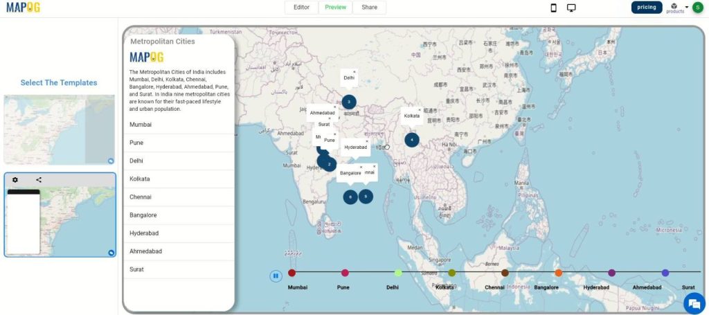 Navigating India's Metropolitan Cities- Map story