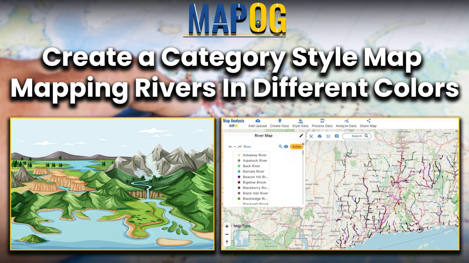 Create a Category Style Map – Mapping Rivers in different Colors