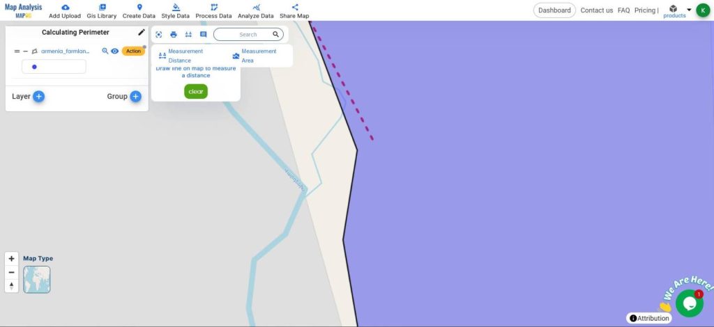 Perimeter Calculation using Measurement Tool - MAPOG