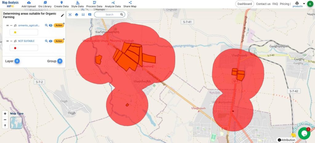 determining areas suitable for organic farming