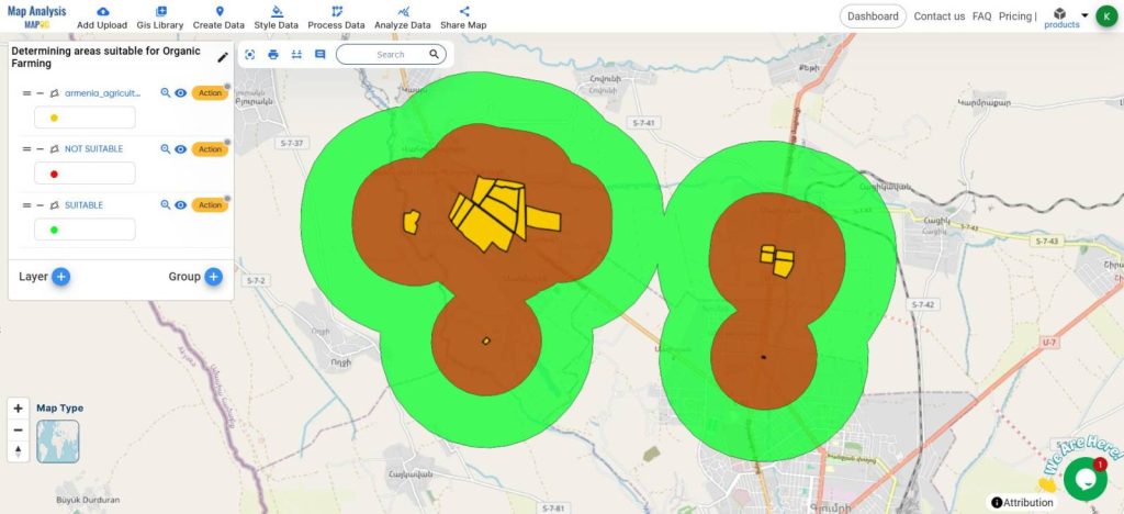 determining areas suitable for organic farming