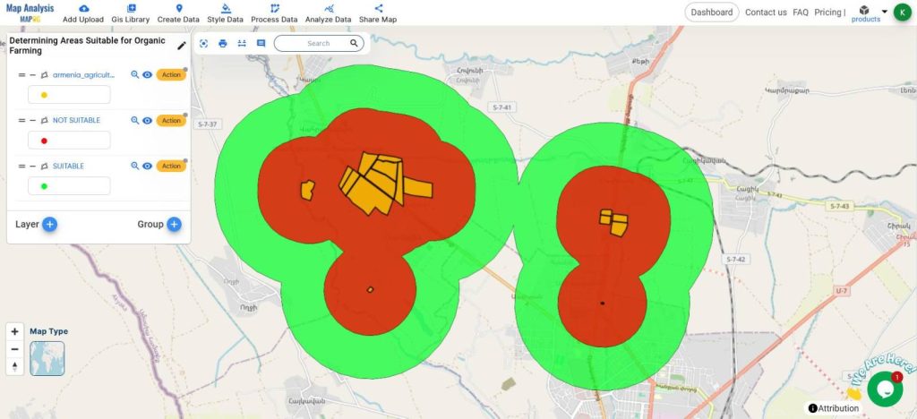 determining areas suitable for organic farming