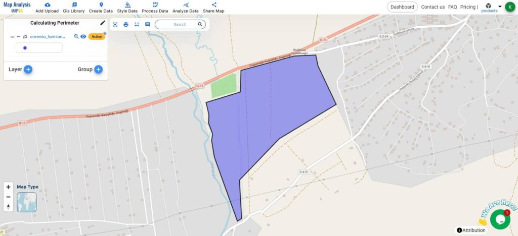 Perimeter Calculation using Measurement Tool - MAPOG