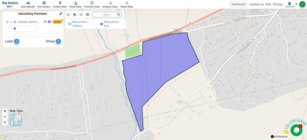 Perimeter Calculation using Measurement Tool - MAPOG