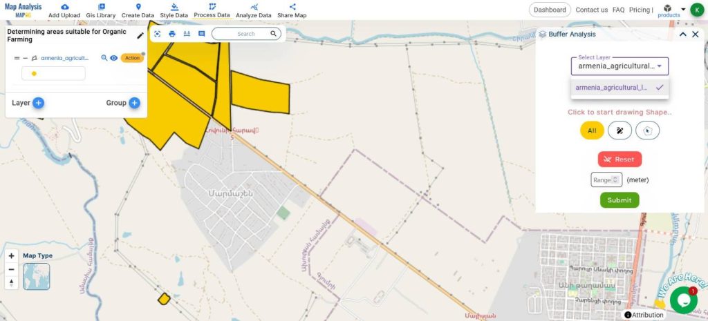 determining areas suitable for organic farming