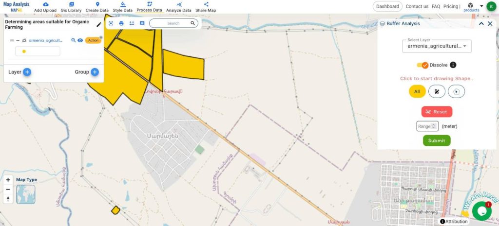 determining areas suitable for organic farming