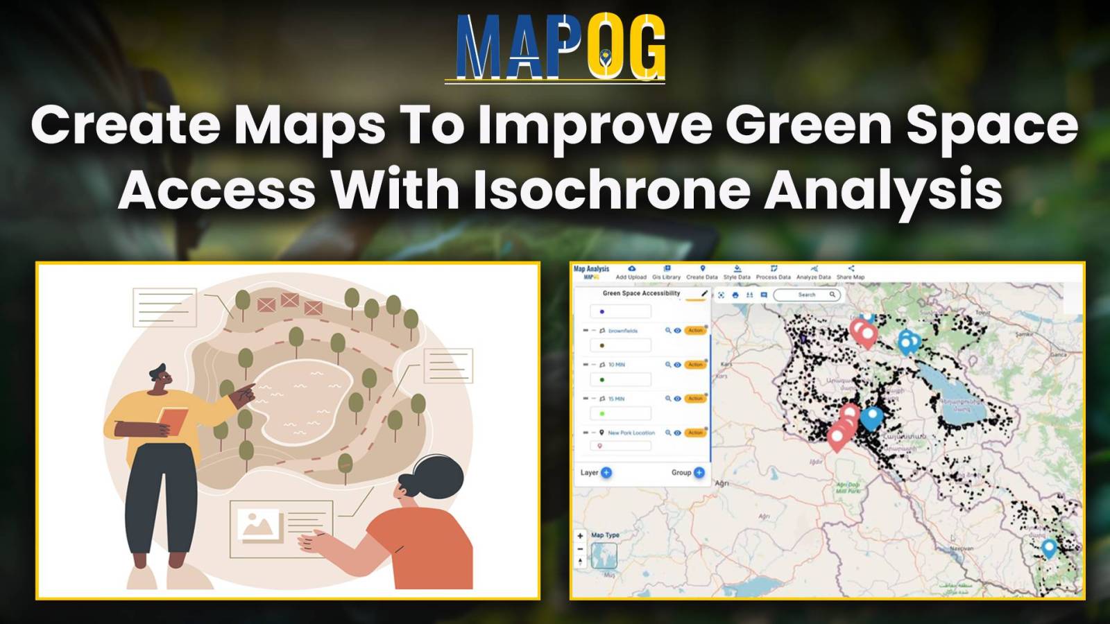 Create Maps to Improve Green Space Access with Isochrone Analysis